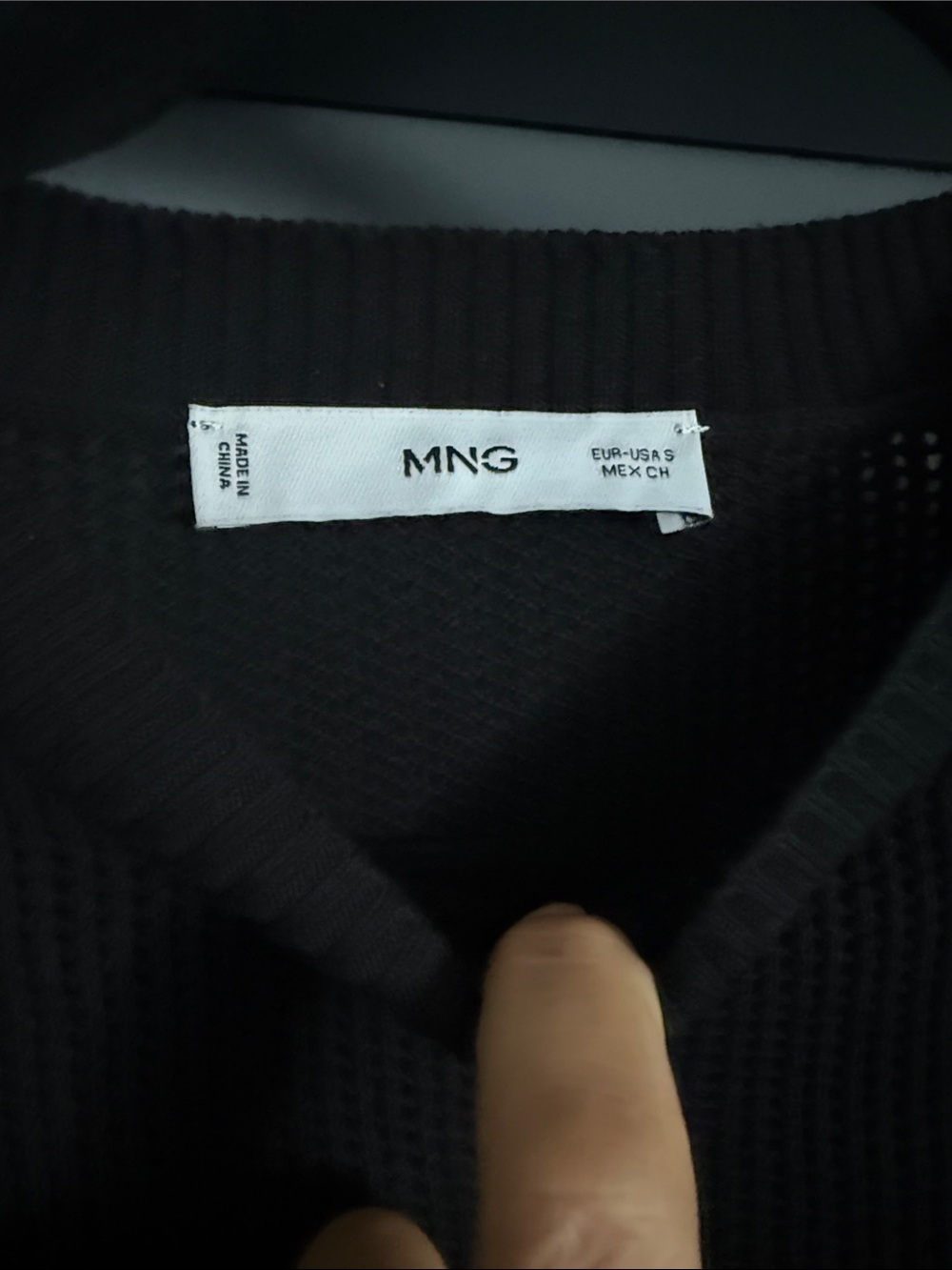 Mango Black Ribbed Knit Tee - Picture 2 of 4